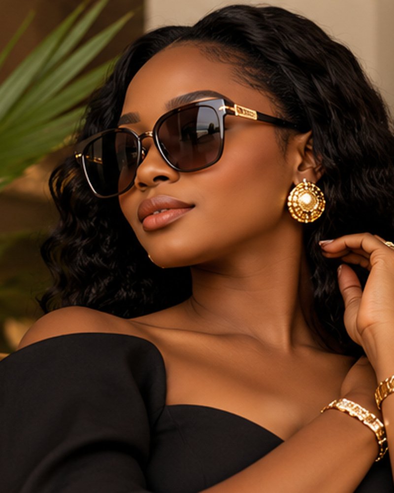Lily Collection Accessories fashion editorial featuring an African woman